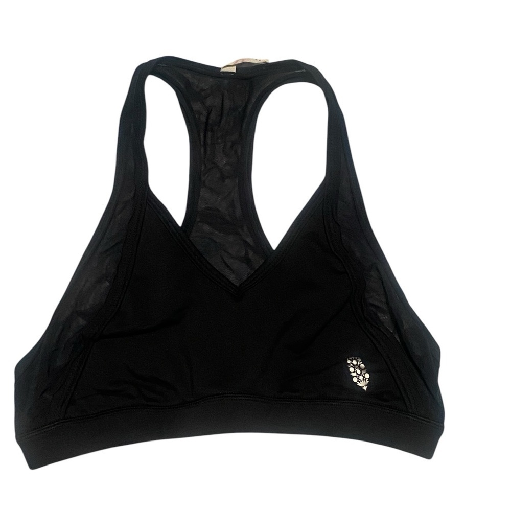 Free people Black Racerback Sports Bra mesh